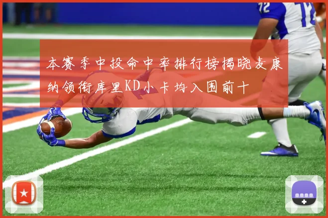 本赛季中投命中率排行榜揭晓麦康纳领衔库里KD小卡均入围前十